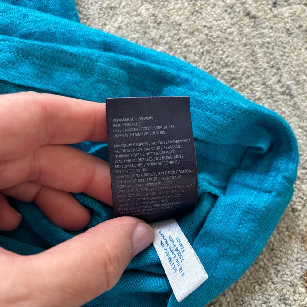 VILEBREQUIN LINEN SHORT SLEEVE T SHIRT CASUAL COOL BLUE LARGE EFFORTLESS Women - Picture 6 of 8